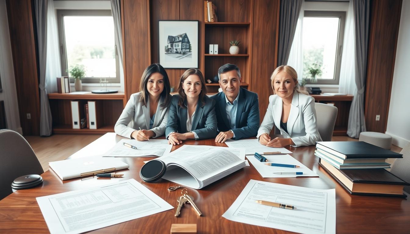 Family reviewing legal documents